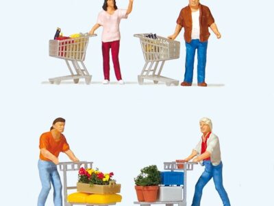 Preiser 10722 Shoppers with Trolleys HO Gauge Figures