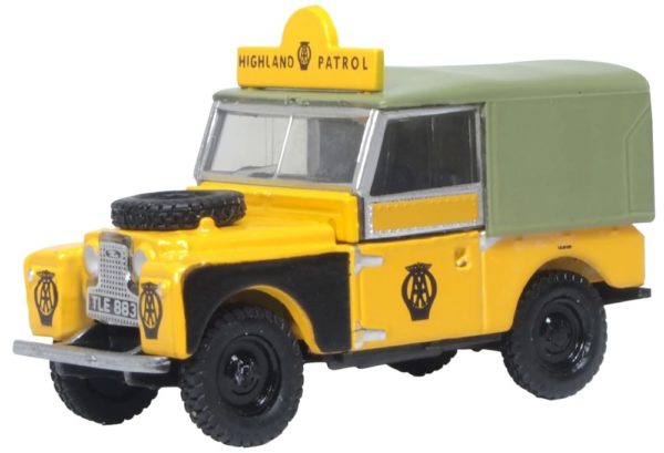 Oxford Diecast 76LAN188025 Land Rover Series I 88” Canvas AA Highway Patrol 1/76 scale