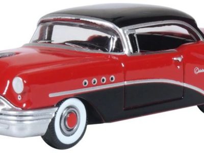 Oxford Diecast 87BC55006 Buick Century Century 1955 Car Carlsbad Black/Cherokee Red 1/87 scale