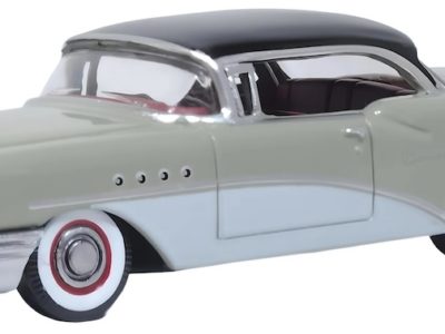 Oxford Diecast 87BC55007 Buick Century 1955 Car Carlsbad Black/Windsor Grey/Dover White 1/87 scale