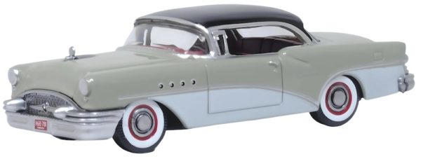 Oxford Diecast 87BC55007 Buick Century 1955 Car Carlsbad Black/Windsor Grey/Dover White 1/87 scale