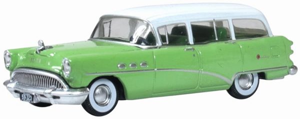 Oxford Diecast 87BCE54003 Buick Century Estate Wagon 1954 Willow Green/White 1/87 scale