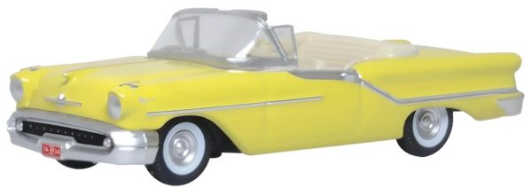 Oxford Diecast 87OC57001 Oldsmobile 88 Convertible Car 1957 Coronado Yellow 1/87 scale