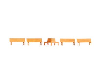 Noch 14851 Benches 4 Benches & 1 Circular Bench HO scale Figures