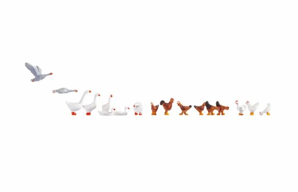 Noch 15772 Chicken and Geese Figure Set HO Scale