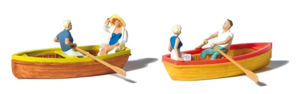 Preiser 10686 Rowing Boats, two boats and two couples Figure Set HO Scale